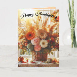 Cartes Pour Fêtes Annuelles Merci Pour Vous Autum Flowers Thanksgiving Card