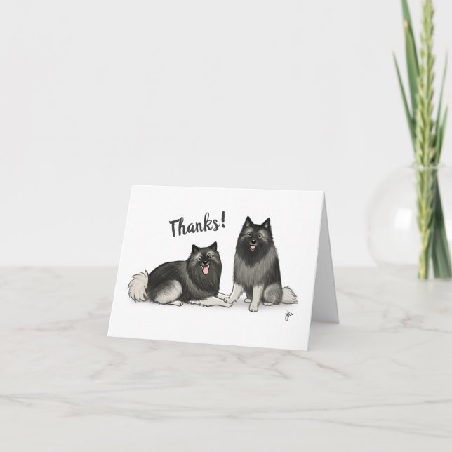 Cartes Pour Fêtes Annuelles Mercis de Keeshond (Devant)
