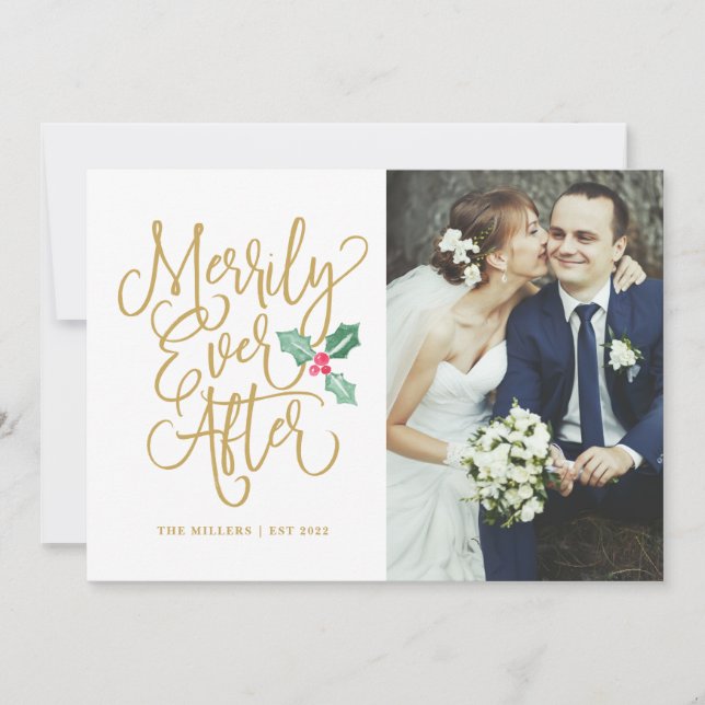 Cartes Pour Fêtes Annuelles Merde toujours après la photo de vacances Mariage (Devant)