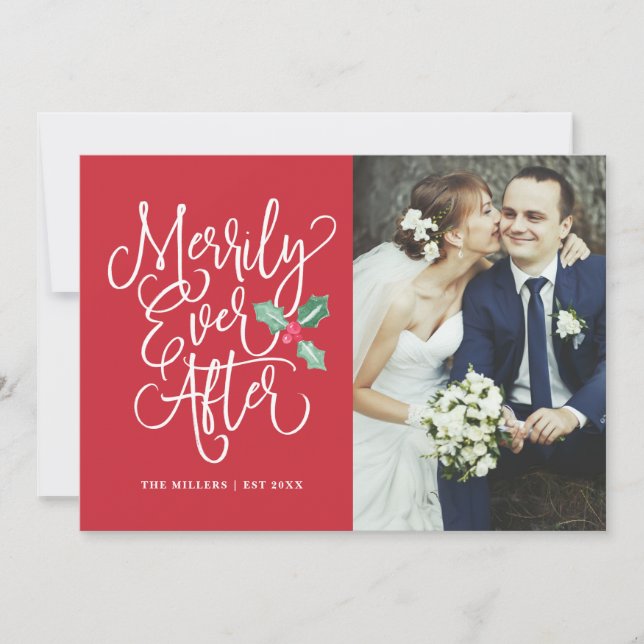 Cartes Pour Fêtes Annuelles Merde toujours après la photo de vacances Mariage (Devant)