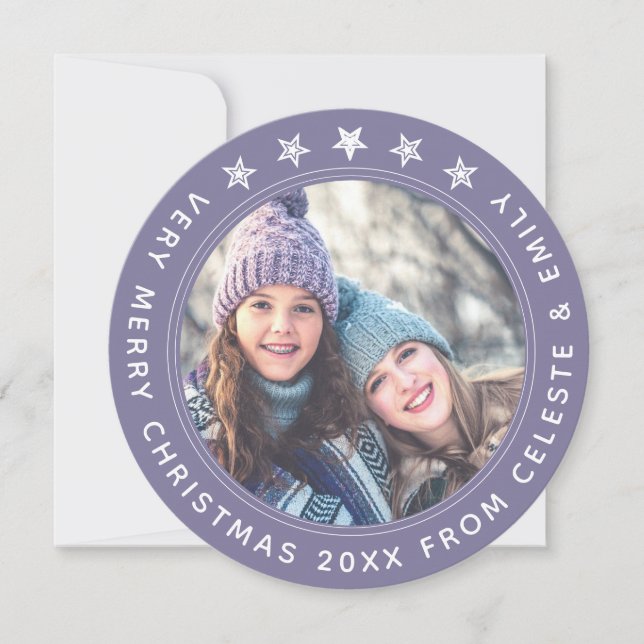 Cartes Pour Fêtes Annuelles Mère Fille Lavande Noël personnalisé (Devant)