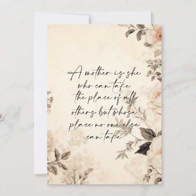 Cartes Pour Fêtes Annuelles Mère irremplaçable (Devant)