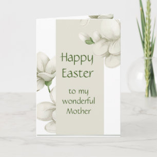 Cartes Pour Fêtes Annuelles Mère Joyeuses Fleurs Blanches Pâques Florales