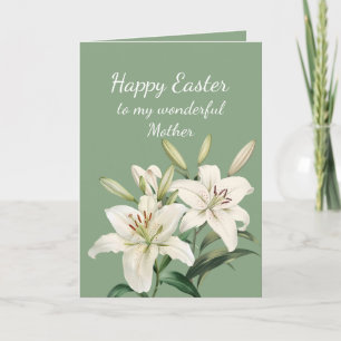Cartes Pour Fêtes Annuelles Mère Joyeux Pâques Blanches Fleurs Lys Pâques