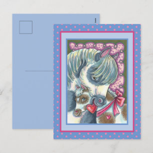 CARTES POUR FÊTES ANNUELLES MÈRE PONY & SA MORTE VALENTINE FILLY, CHEVAL