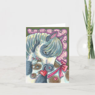 CARTES POUR FÊTES ANNUELLES MÈRE PONY & VALENTINE FILLY, CUTE CHEVAL