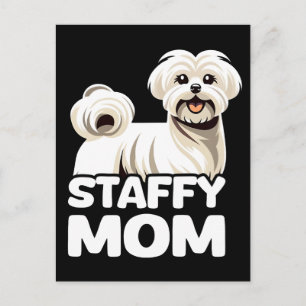 Cartes Pour Fêtes Annuelles Mère Staffy avec design de t-shirt maltese vecteur