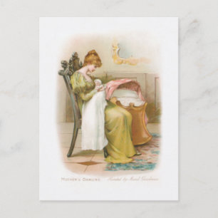 Cartes Pour Fêtes Annuelles Mère vintage et bébé