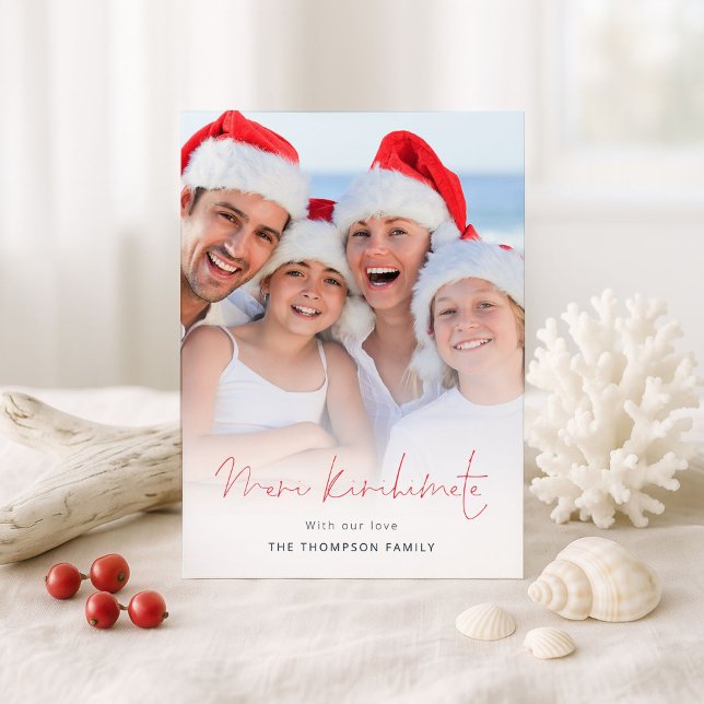 Cartes Pour Fêtes Annuelles Meri Kirihimete Photo Overlay NZ Christmas (Créateur téléchargé)