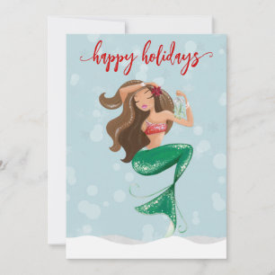 Cartes Pour Fêtes Annuelles Mermaid de Noël