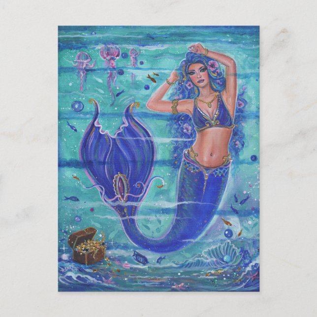 Cartes Pour Fêtes Annuelles Mermaids trésor art par Renee Lavoie (Devant)