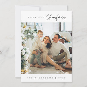 Cartes Pour Fêtes Annuelles Merriest Christmas, Family Photo Téléchargeable