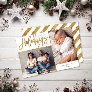 Cartes Pour Fêtes Annuelles Merriest Faux Gold Foil 2 Photo Noël