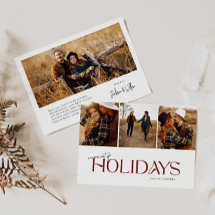 Cartes Pour Fêtes Annuelles Merriest of Holidays Modern 3 Photo Collage