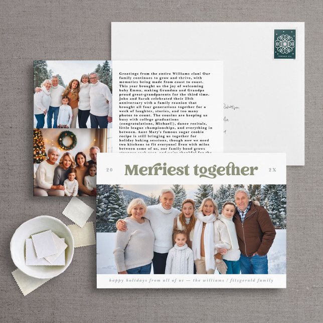Cartes Pour Fêtes Annuelles Merriest Together photo horizontale (Créateur téléchargé)