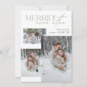 Cartes Pour Fêtes Annuelles Merrily Ever After Sage Gingham Jeune Marié