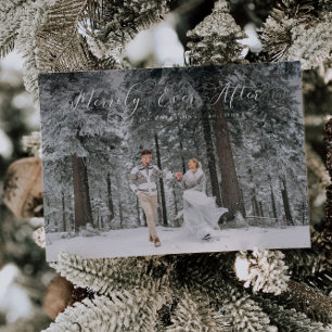Cartes Pour Fêtes Annuelles Merrily Jamais après le Mariage superposition phot