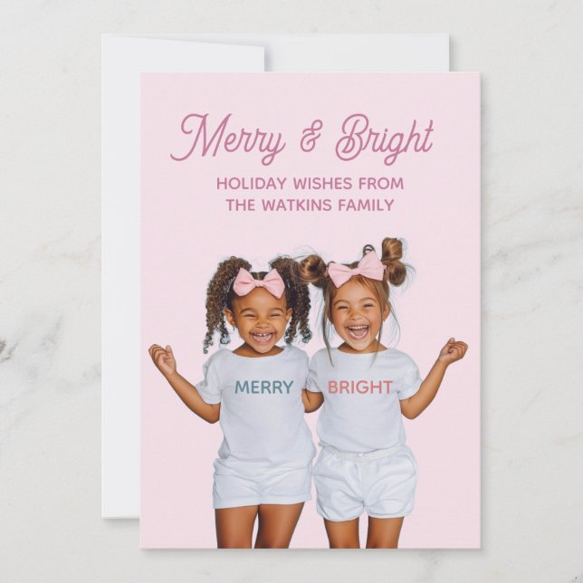 Cartes Pour Fêtes Annuelles Merry And Bright Photo  (Devant)