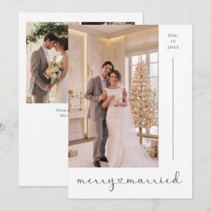 Cartes Pour Fêtes Annuelles Merry and Married Nouvellement Mariés Personnalisé