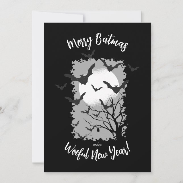 Cartes Pour Fêtes Annuelles Merry Batmas Bat Christmas Holiday Card (Devant)