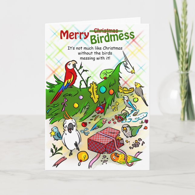 Cartes Pour Fêtes Annuelles Merry Birdmess (Devant)
