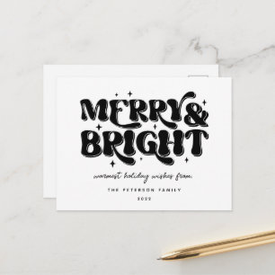 Cartes Pour Fêtes Annuelles Merry & Bright Retro
