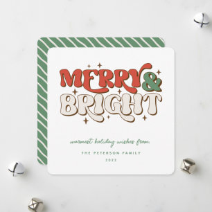 Cartes Pour Fêtes Annuelles Merry & Bright Retro