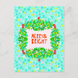 Cartes Pour Fêtes Annuelles Merry & Bright Wreath