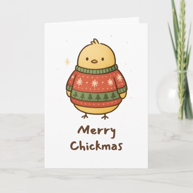 Cartes Pour Fêtes Annuelles Merry Chickmas - Funny Christmas Card (Devant)