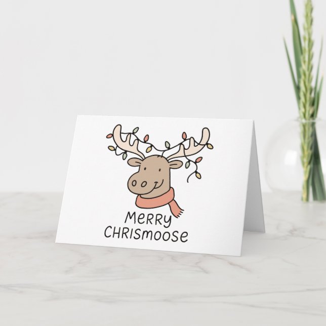 Cartes Pour Fêtes Annuelles Merry Chrismoose - Funny Christmas Card (Devant)