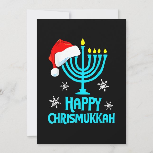 Cartes Pour Fêtes Annuelles Merry Chrismukkah 2022 Happy Hanoukka Christmas Sa (Devant)