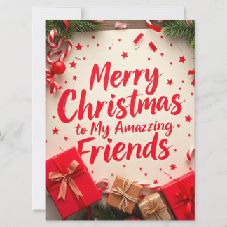 Cartes Pour Fêtes Annuelles Merry Christmas Amazing Friends Festive Typography