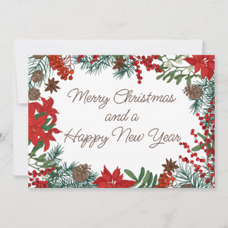 Cartes Pour Fêtes Annuelles Merry Christmas and a Happy New Year