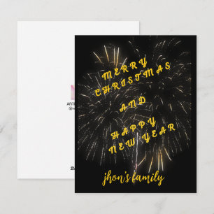 Cartes Pour Fêtes Annuelles merry christmas and happy new year black and gold
