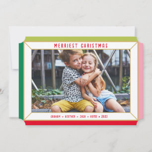 Cartes Pour Fêtes Annuelles MERRY CHRISTMAS couleur photo moderne frontière fa