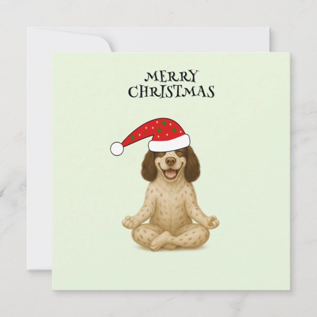 Cartes Pour Fêtes Annuelles Merry Christmas dog yoga pose (Devant)
