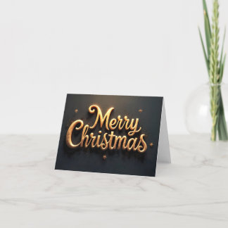 Cartes Pour Fêtes Annuelles "Merry Christmas" en lettres dorées en anglais
