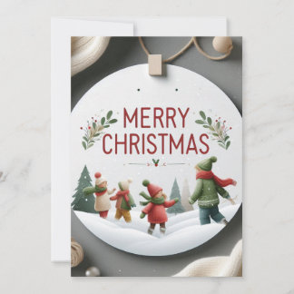 Cartes Pour Fêtes Annuelles Merry Christmas Family Greeting Card  Warm Holiday