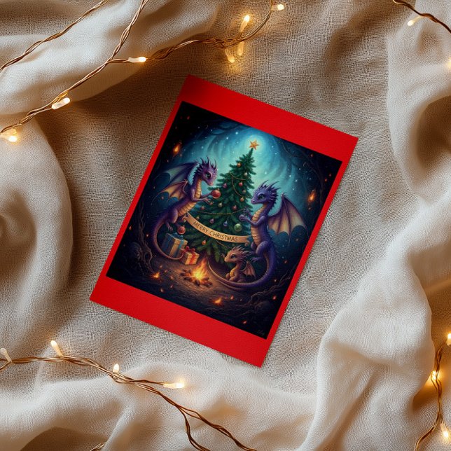 Cartes Pour Fêtes Annuelles Merry Christmas from Our Little Dragon Nest (Créateur téléchargé)