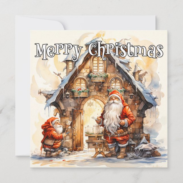 Cartes Pour Fêtes Annuelles Merry Christmas From, Santa's Workshop (Devant)