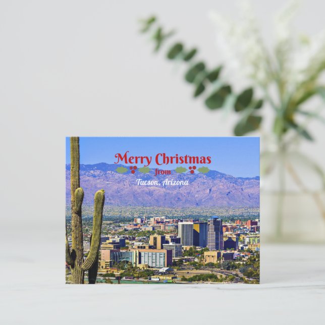 Cartes Pour Fêtes Annuelles Merry Christmas from Tucson, Arizona, (Debout devant)