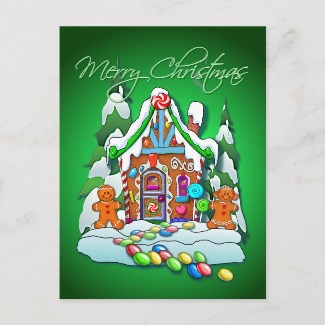 Cartes Pour Fêtes Annuelles MERRY CHRISTMAS GINGERBREAD HOUSE par SHARON SHARP (Devant)