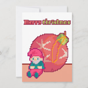 Cartes Pour Fêtes Annuelles Merry Christmas Gnoom pixels, Pixel Art