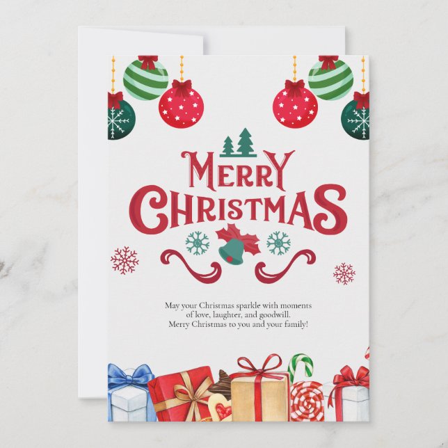 Cartes Pour Fêtes Annuelles Merry Christmas Greeting Card (Devant)
