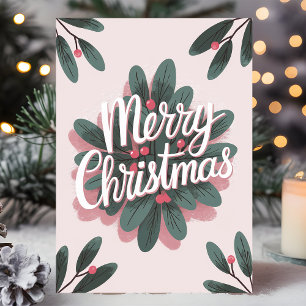 Cartes Pour Fêtes Annuelles Merry Christmas Mistletoe