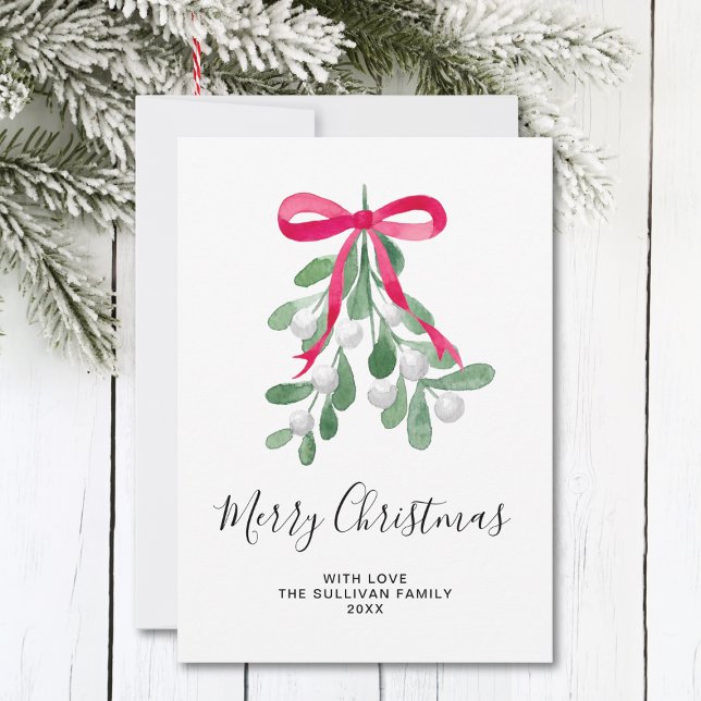 Cartes Pour Fêtes Annuelles Merry Christmas Mistletoe (Créateur téléchargé)