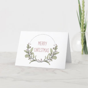 Cartes Pour Fêtes Annuelles Merry Christmas Mistletoe Wreath 