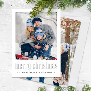 Cartes Pour Fêtes Annuelles Merry Christmas Modern Simple Mistletoe Elegant 