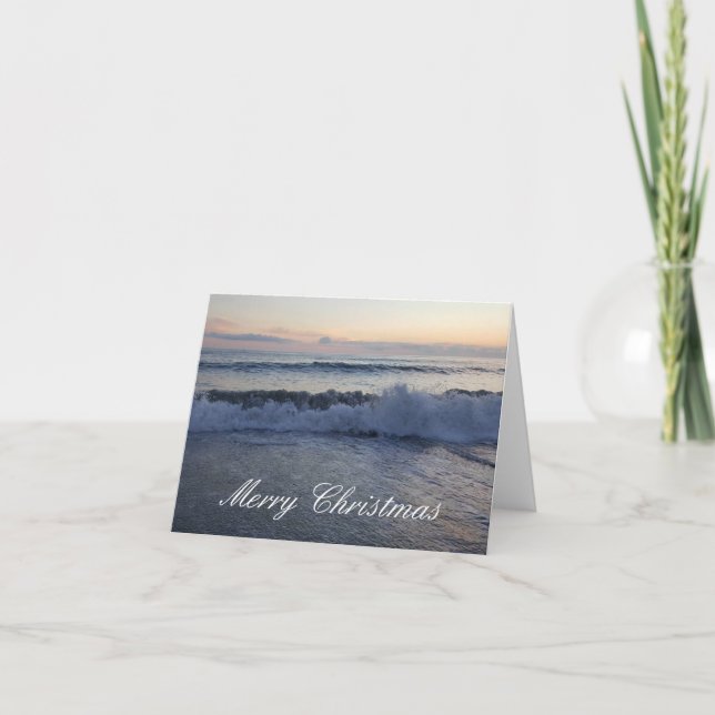 Cartes Pour Fêtes Annuelles Merry Christmas Ocean Sunset Card (Devant)