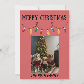 Cartes Pour Fêtes Annuelles Merry Christmas Photo Card with Christmas Lights
